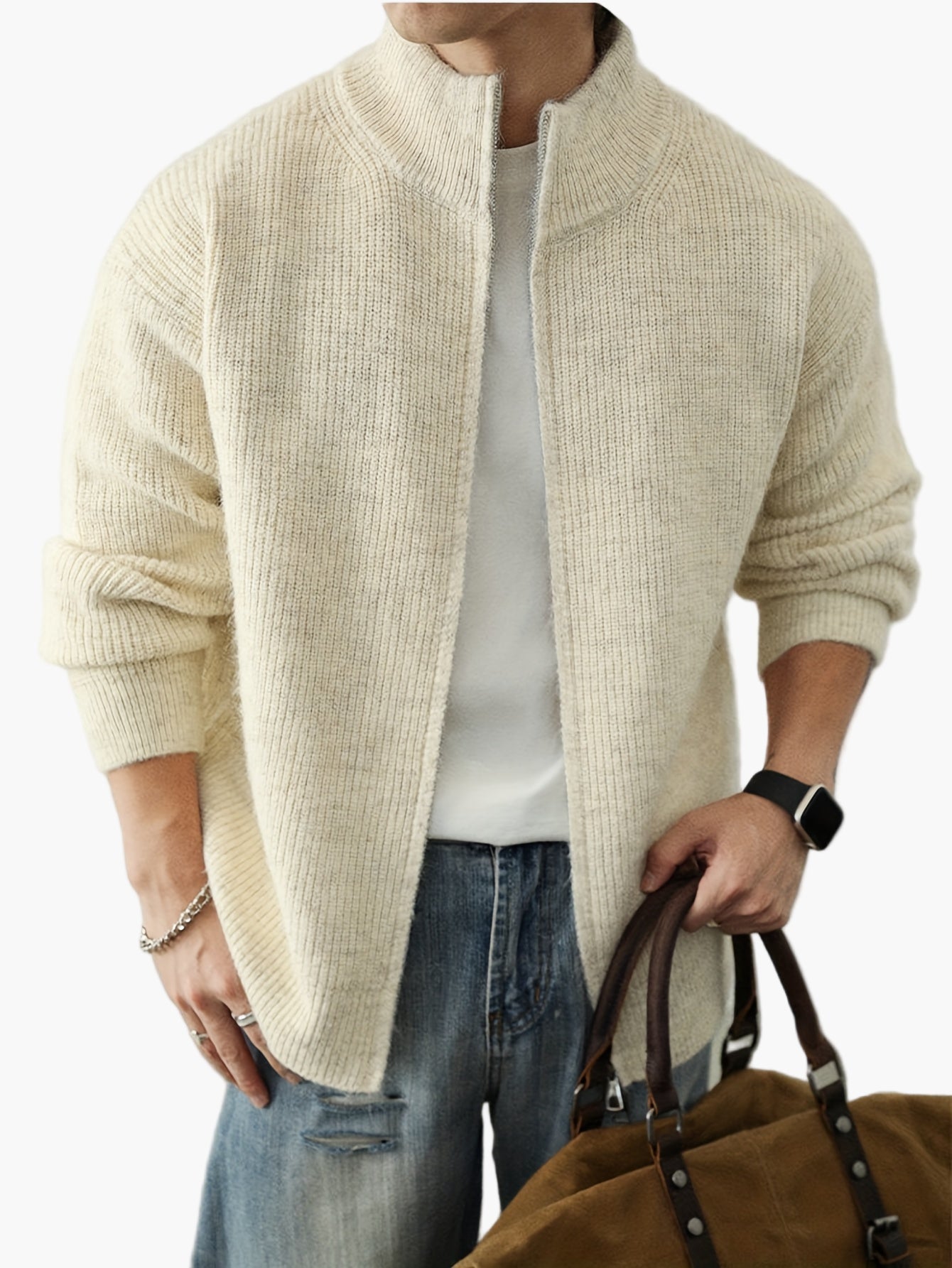 Gilet con zip e collo alto stile casual da uomo – ideale per tutte le stagioni