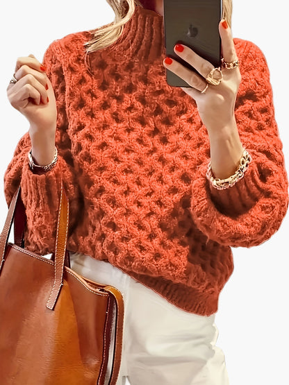 Sweter damski w stylu casual z golfem na jesień i zimę