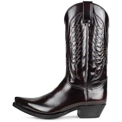Western-Stiefel für Damen mit spitzer Kappe und Stickerei für den Sommer