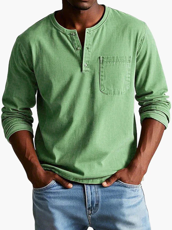 Herren-Henley-Hemd mit langen Ärmeln – Lässiger und eleganter Stil für alle Gelegenheiten