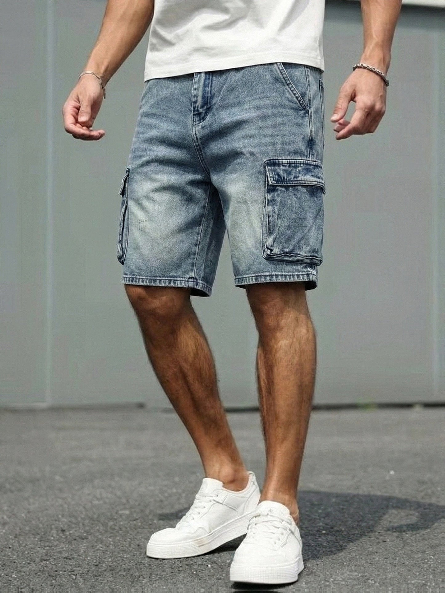 Lässige Cargo-Shorts für Herren im Basic-Stil mit Seitentaschen