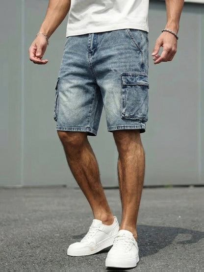 Lässige Cargo-Shorts für Herren im Basic-Stil mit Seitentaschen