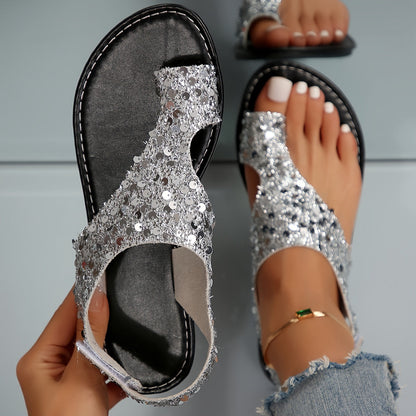 Sandales élégantes pour femme à bout séparé style décontracté d'été