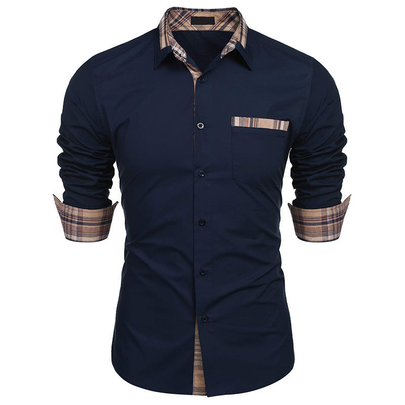 Camisa elegante para hombre estilo casual chic con cuello de solapa – Ideal para oficina y salidas