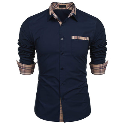 Camisa elegante para hombre estilo casual chic con cuello de solapa – Ideal para oficina y salidas