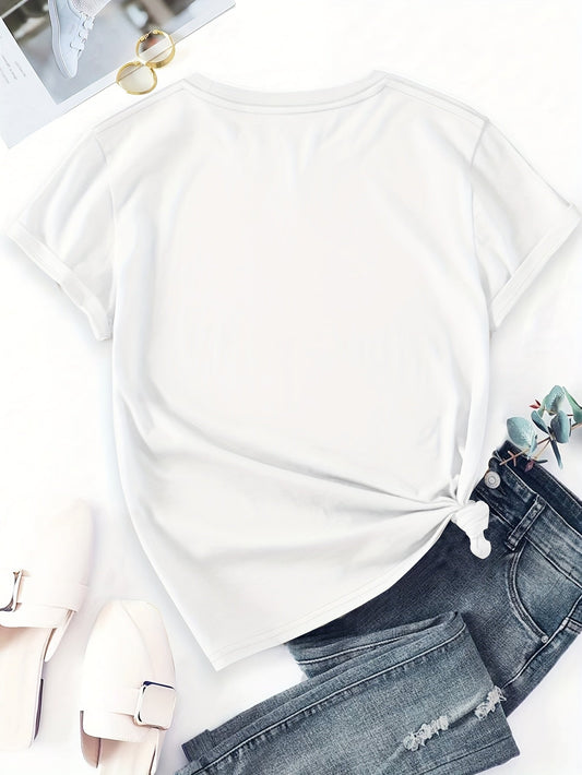 T-shirt décontracté femme à manches courtes style moderne pour tous les jours