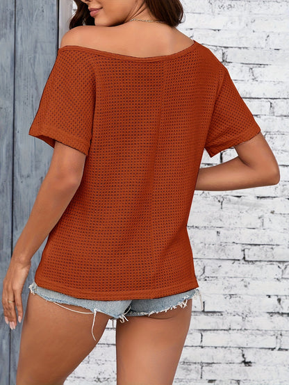 T-shirt Donna Stile Casual Spalle Scoperte Estate