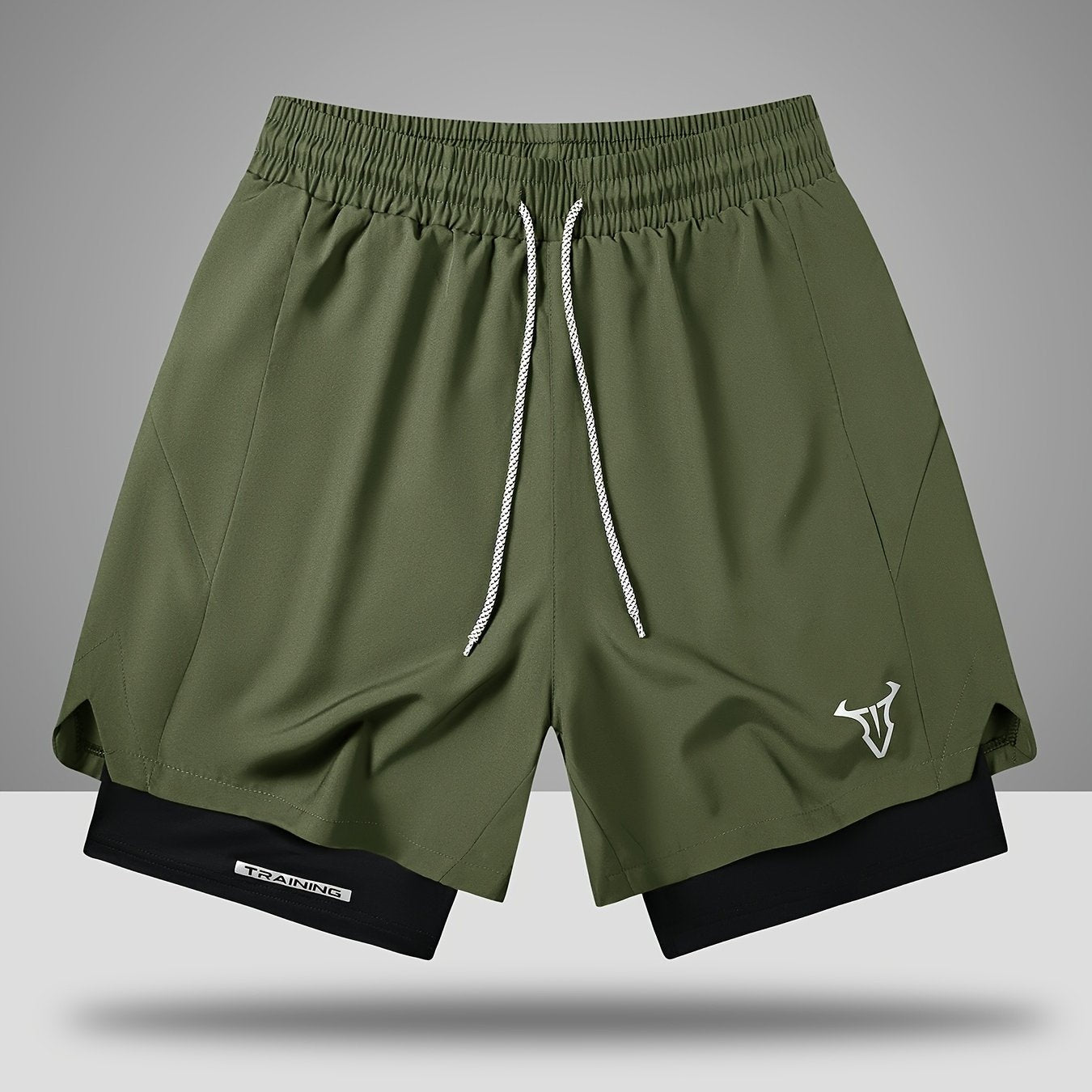 Short de sport homme entraînement double couche style moderne pour fitness et course à pied