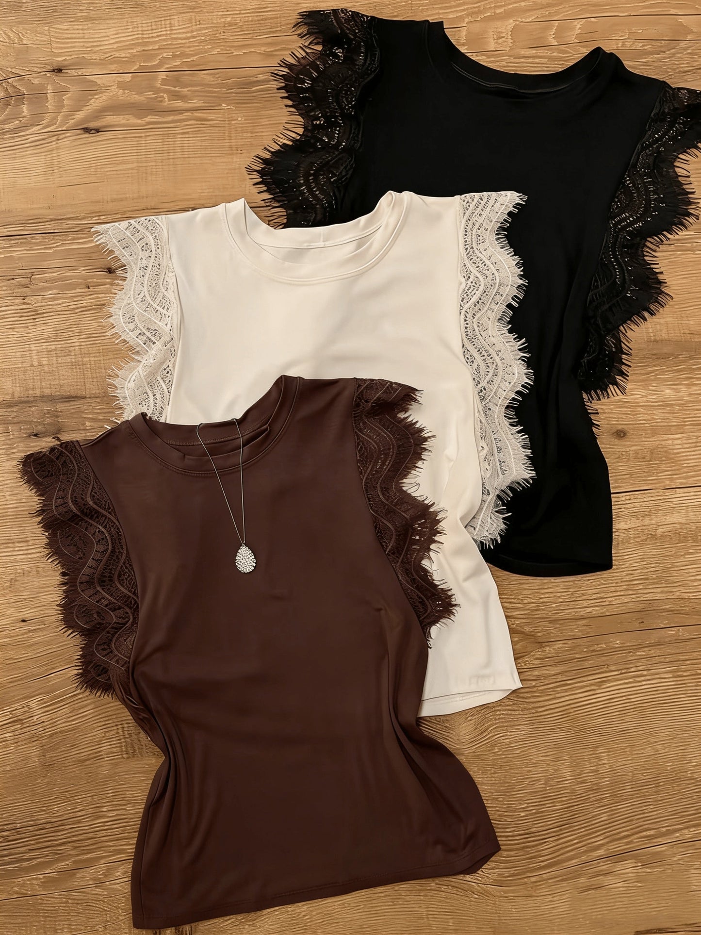Débardeur femme chic à volants en dentelle – Style élégant pour l'été
