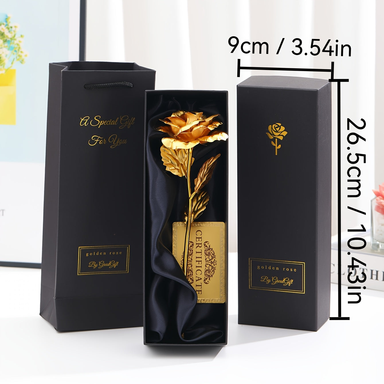 Rose décorative en coffret cadeau – Idée cadeau romantique pour femme – Objet d’ornement élégant