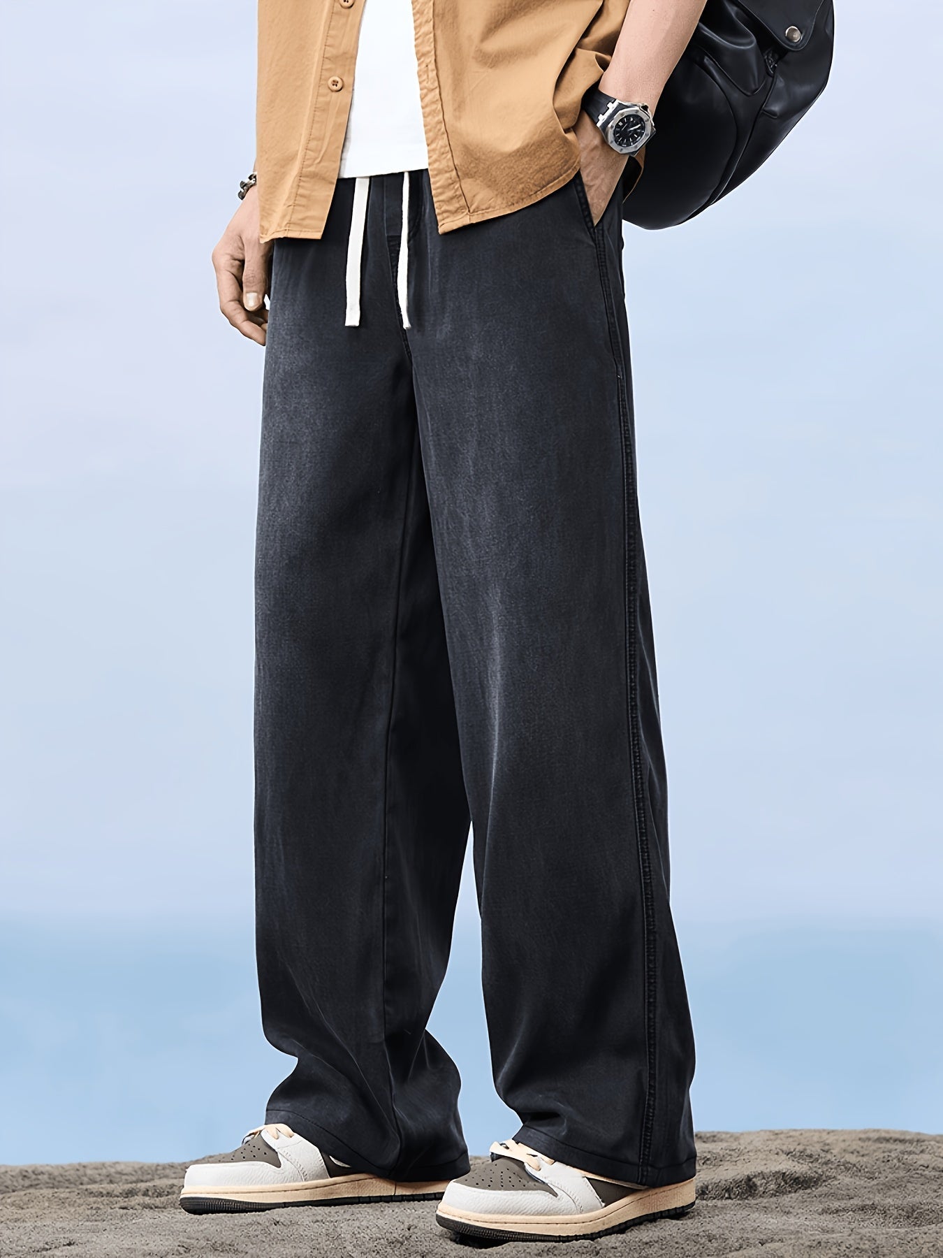 Pantalón casual de pierna recta para hombre estilo urbano para ocio y fin de semana