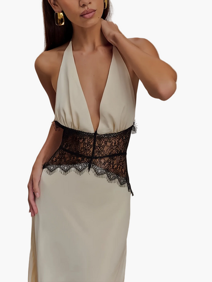 Robe de soirée élégante femme dos nu style glamour pour occasions spéciales