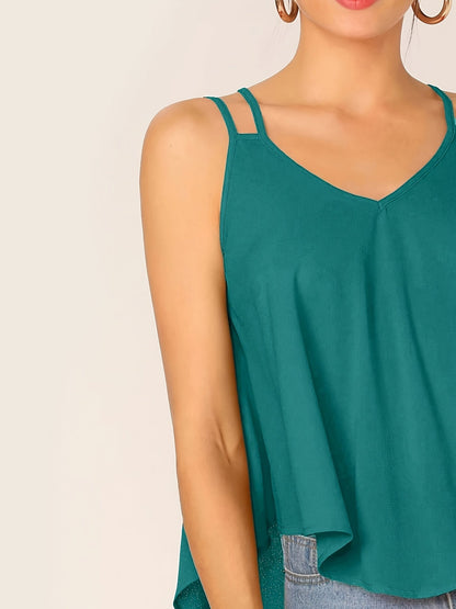Fließendes Damen-Top mit doppelten Trägern, casual-chic Stil