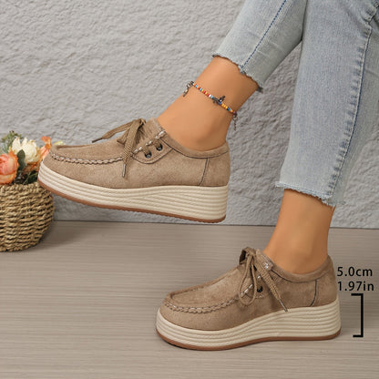 Chaussures à plateforme décontractées pour femme style mocassin urbain