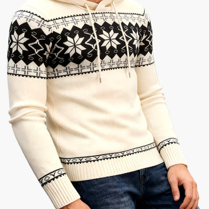 Sudadera con capucha de Navidad con motivo nórdico para hombre, estilo casual otoño/invierno