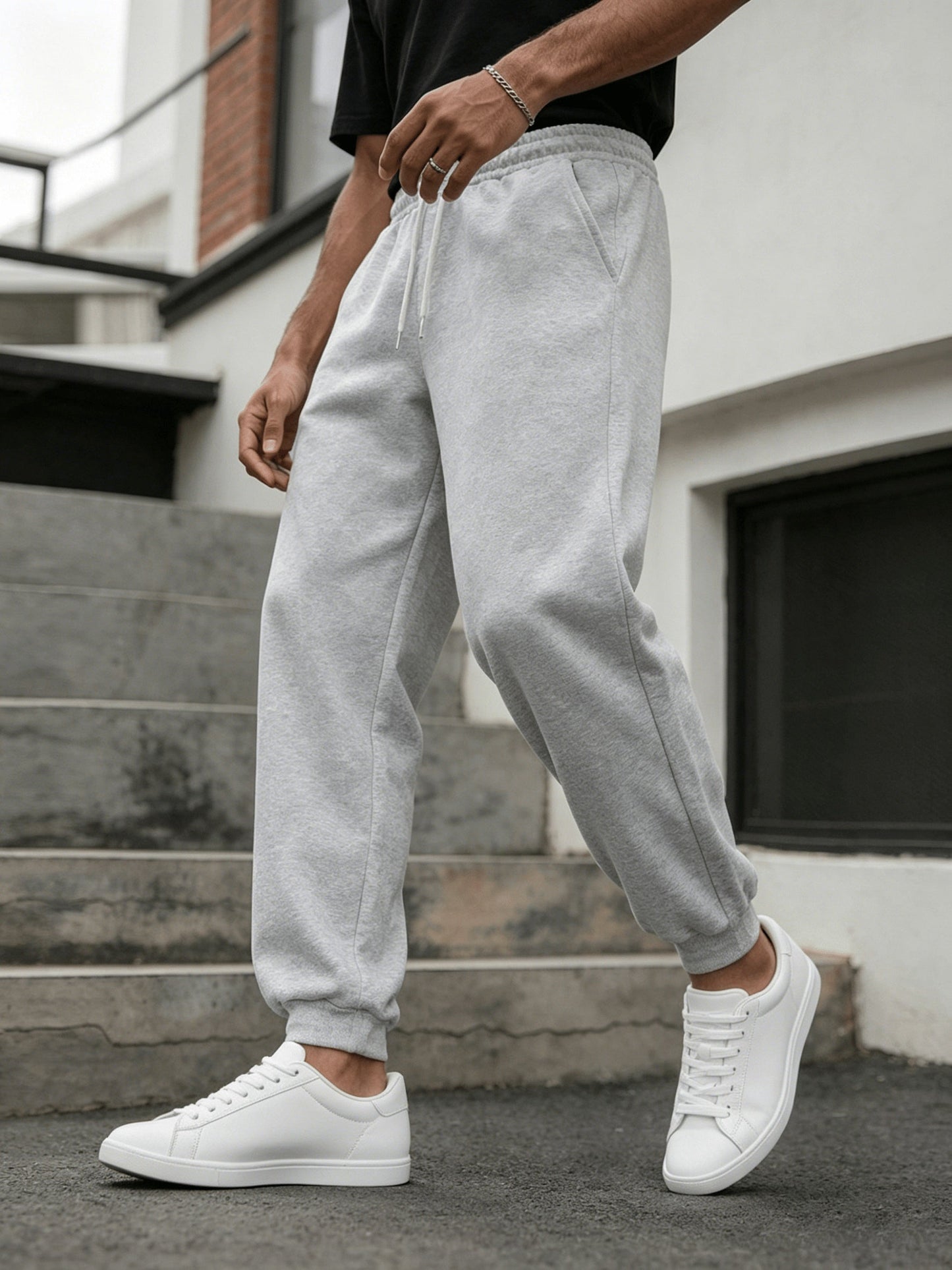 Pantalon de jogging homme coupe droite style urbain pour sport et détente