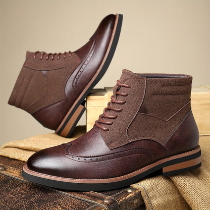 Bottes Chukka homme brogues bicolores à lacets style habillé