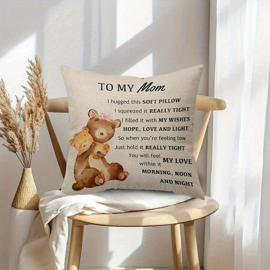 Cuscino decorativo poetico per mamma – Stile dolce e messaggio confortante – Regalo per donna, festa della mamma, camera o soggiorno