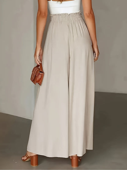 Pantalon Palazzo Large Femme Style Élégant Taille Haute avec Ceinture, Mode Décontractée et Sophistiquée
