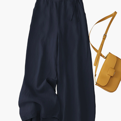 Pantalon large taille haute femme style élégant pour printemps et été