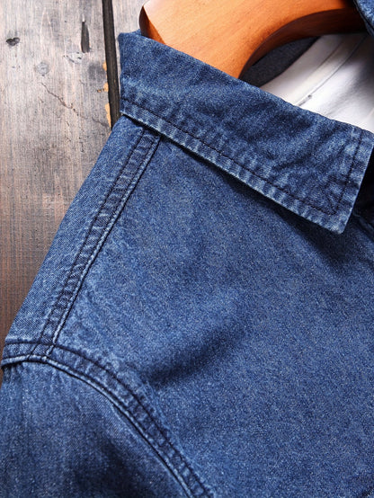Chemise casual homme à manches longues style denim – Idéale pour le week-end et la mi-saison