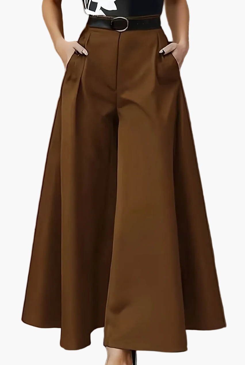 Pantalon large évasé femme style élégant soirée et bureau