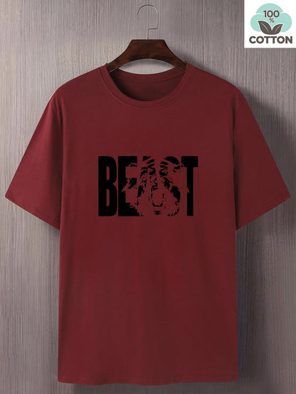 T-shirt grande taille homme style urbain imprimé BEAST – Mode streetwear décontractée