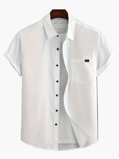 Camisa casual para hombre de manga corta estilo urbano elegancia veraniega