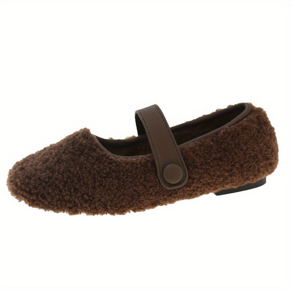 Ballerines Mary Jane douces pour femme, couleur unie, style confortable