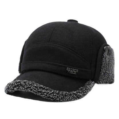 Bonnet de trappeur d'hiver à rabats d'oreilles doublés couleur unie
