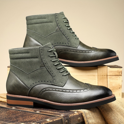 Bottes Chukka homme brogues bicolores à lacets style habillé