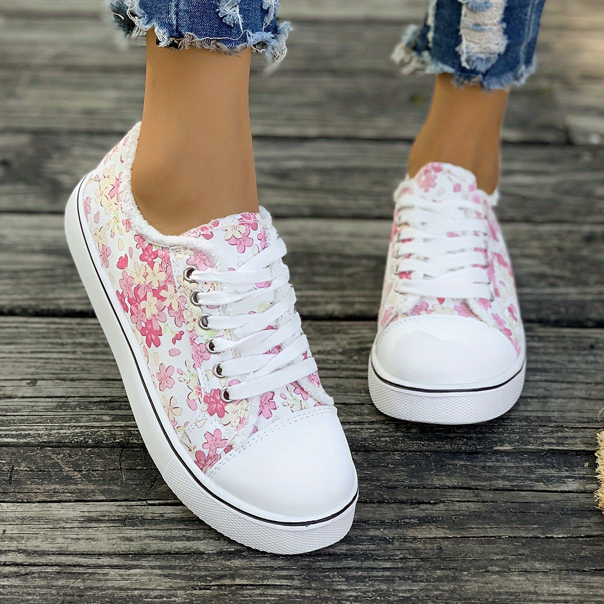 Baskets décontractées femme style floral tendance pour usage quotidien