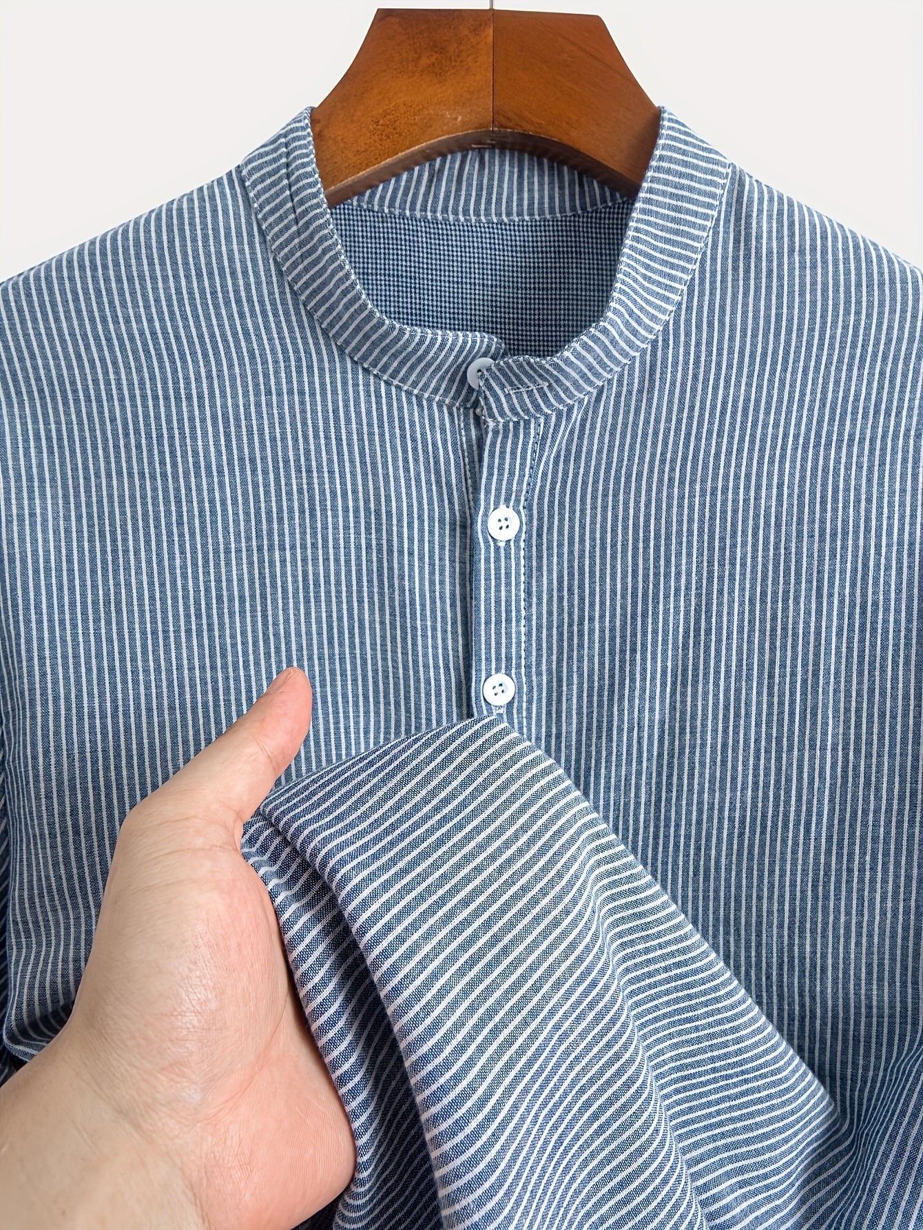 Chemise Henley à Manches Courtes pour Homme Style Décontracté Chic