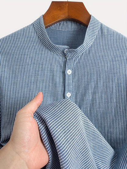 Chemise Henley à Manches Courtes pour Homme Style Décontracté Chic