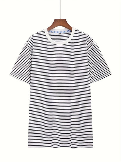 T-shirt à rayures horizontales homme style casual moderne manches courtes