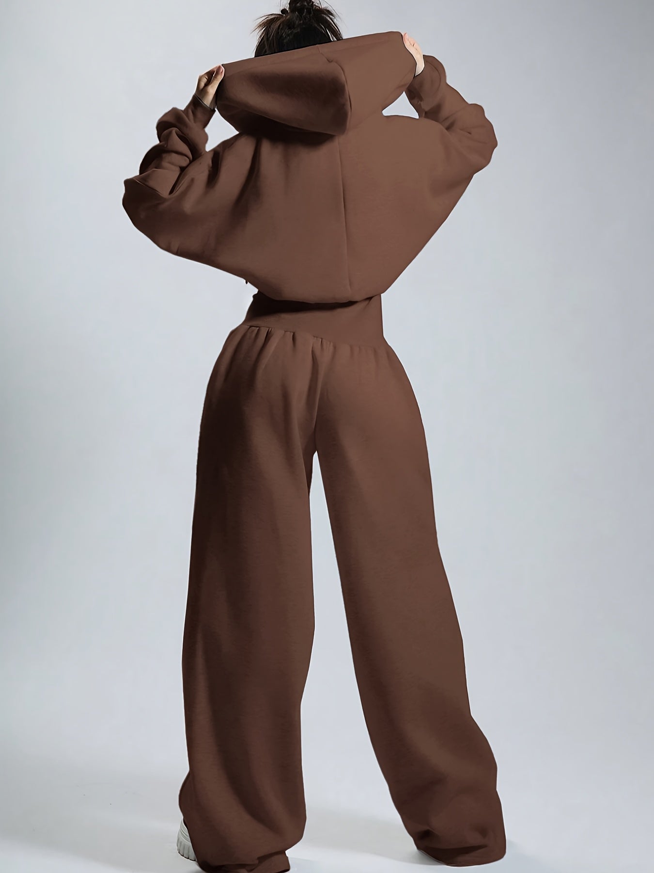 Combinaison pantalon femme à capuche, ample, taille marquée, fermeture éclair, couleurs variées