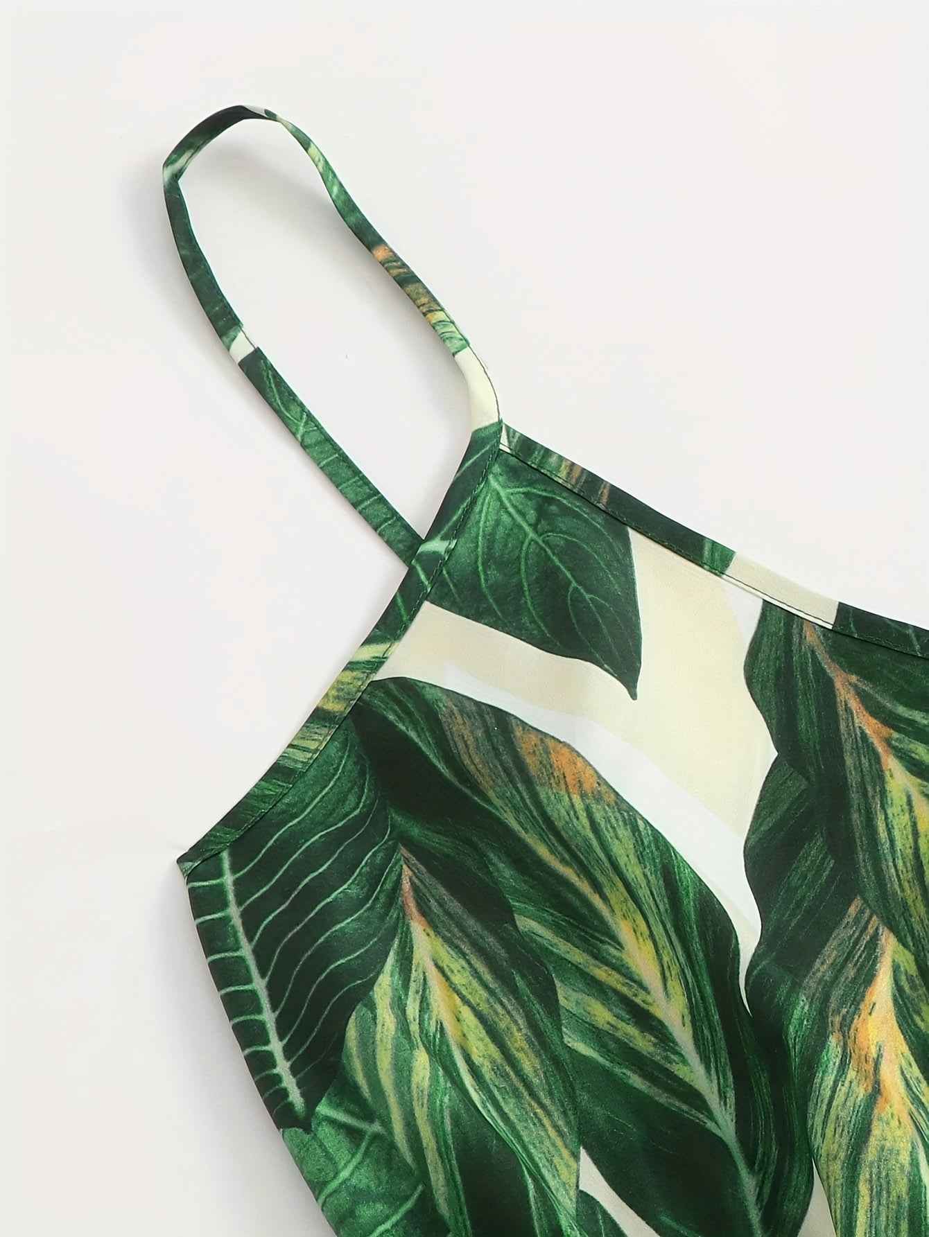 Tuta corta estiva con motivo tropicale da donna, stile vacanze, casual e chic