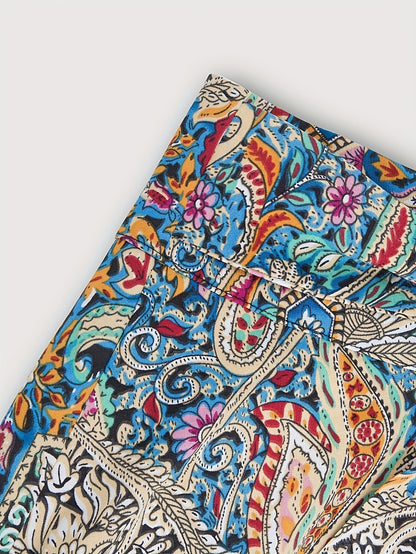 Jupe longue femme style bohème chic imprimé paisley – Élégante et fluide pour le printemps-été