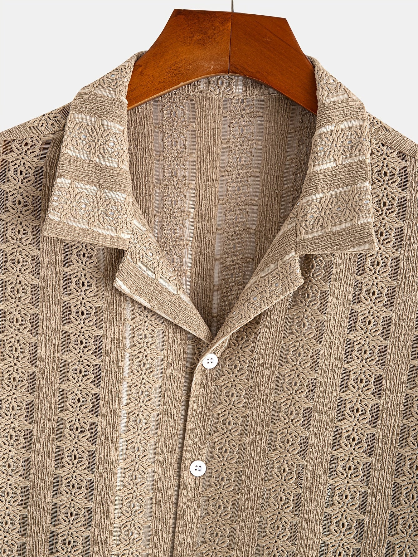 Chemise décontractée homme style bohème à manches courtes pour les vacances plage