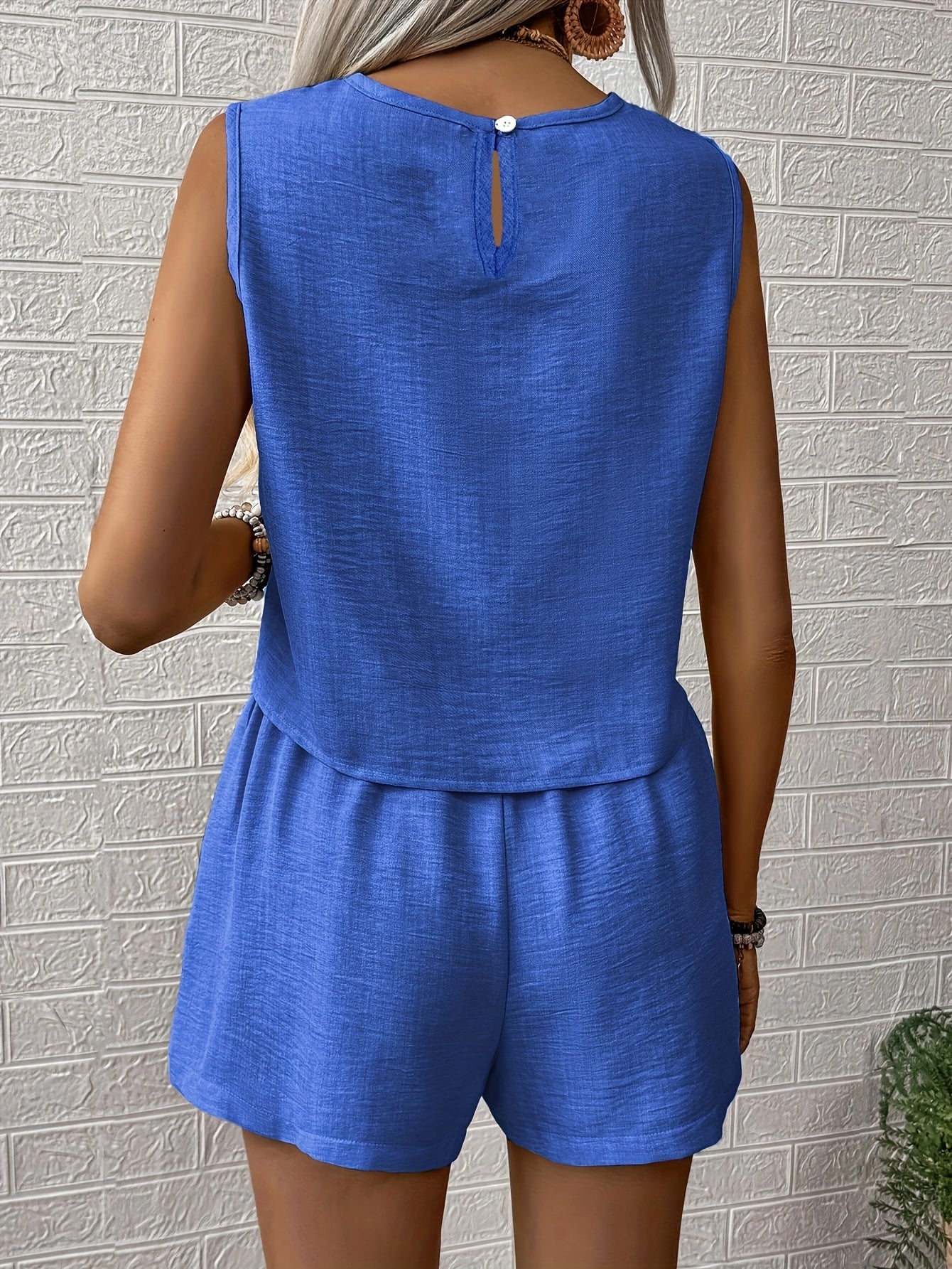 Elegant Sleeveless Women's Short Jumpsuit Casual Summer Style