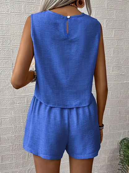 Elegant Sleeveless Women's Short Jumpsuit Casual Summer Style