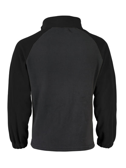 Polaire Homme Bicolore Col Montant avec Fermeture Éclair et Manches Raglan