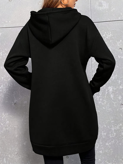 Robe Sweat à Capuche Femme Longue avec Poche Kangourou Manches Longues