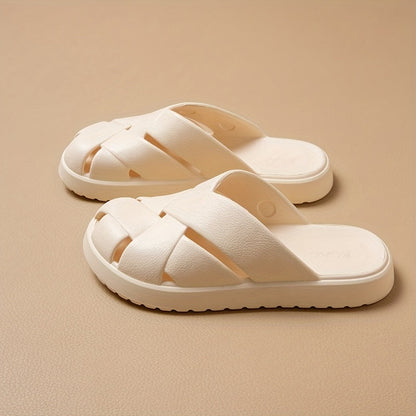 Sandales plates à plateforme tressée pour femme – Style décontracté et tendance