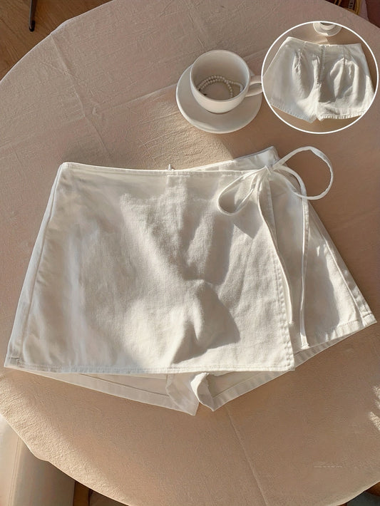 Jupe-short portefeuille de plage femme style vacances élégante