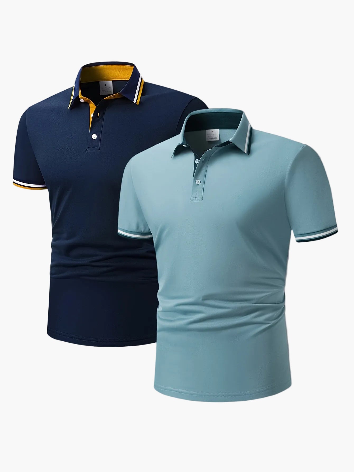 Polo décontracté homme à col contrastant, style élégant pour activités quotidiennes et loisirs