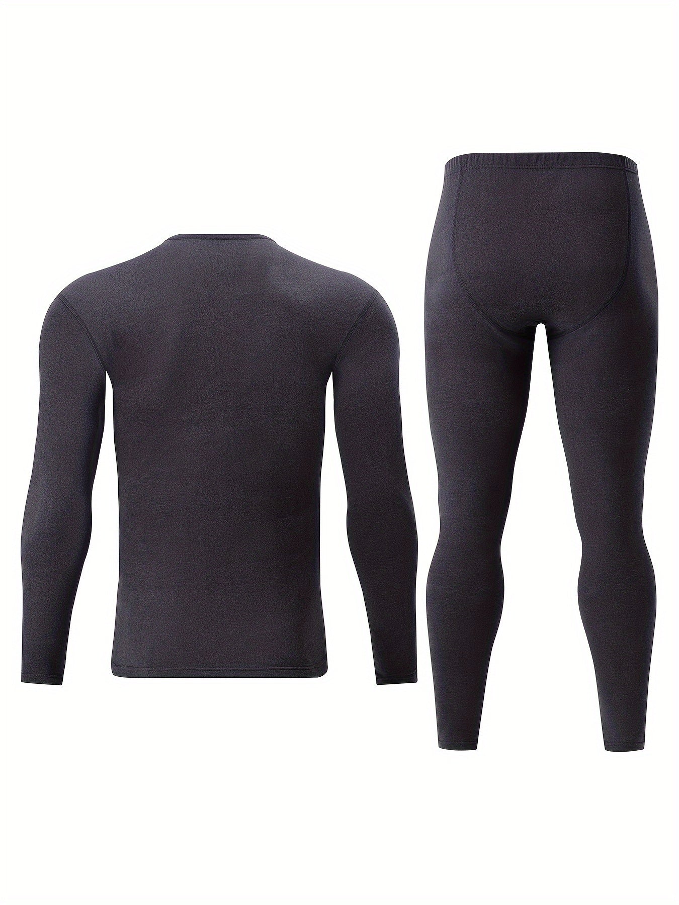 Ensemble Sous-Vêtements Thermiques Homme 2 Pièces Noir Manches Longues