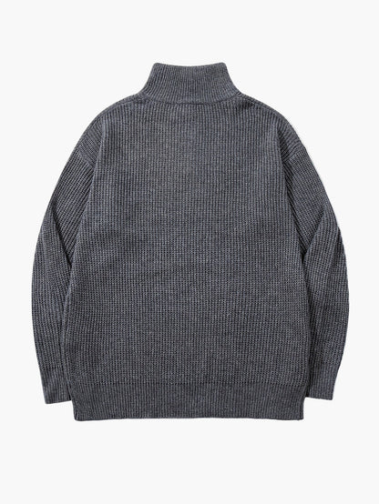Men's casual style high collar zip-up sweater - Ideal for spring and autumn