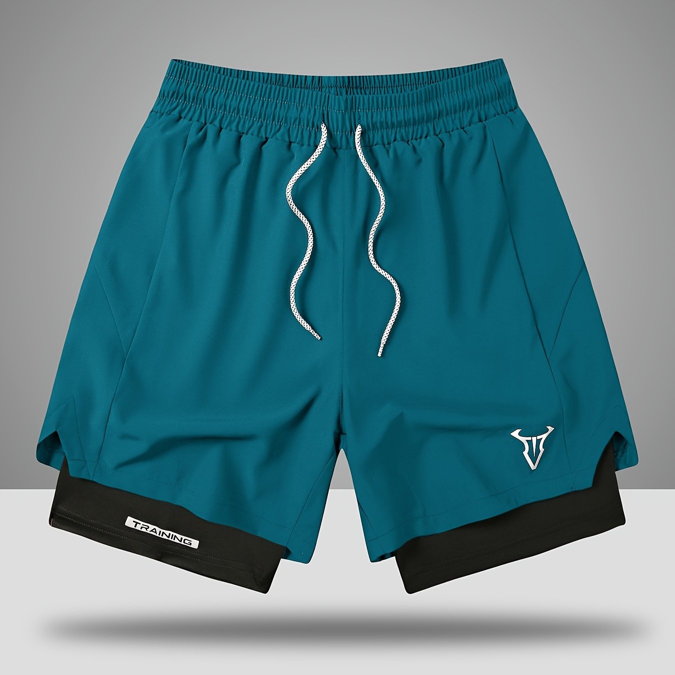 Short de sport homme entraînement double couche style moderne pour fitness et course à pied