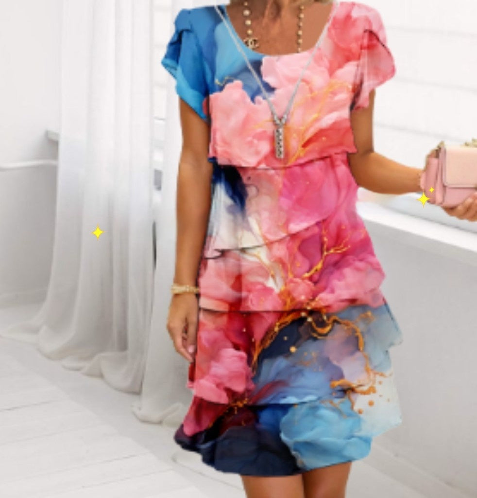 Robe Femme Élégante Style Patchwork Décontracté pour Sorties et Événements